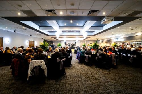 The Sala Roma set for a wedding