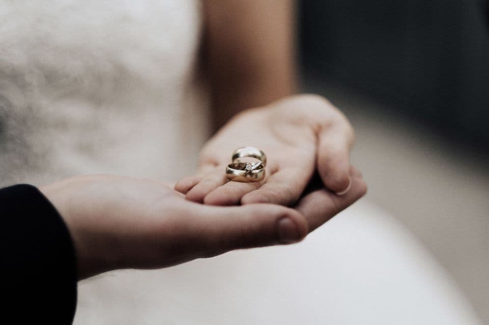 A wedding ceremony set up
