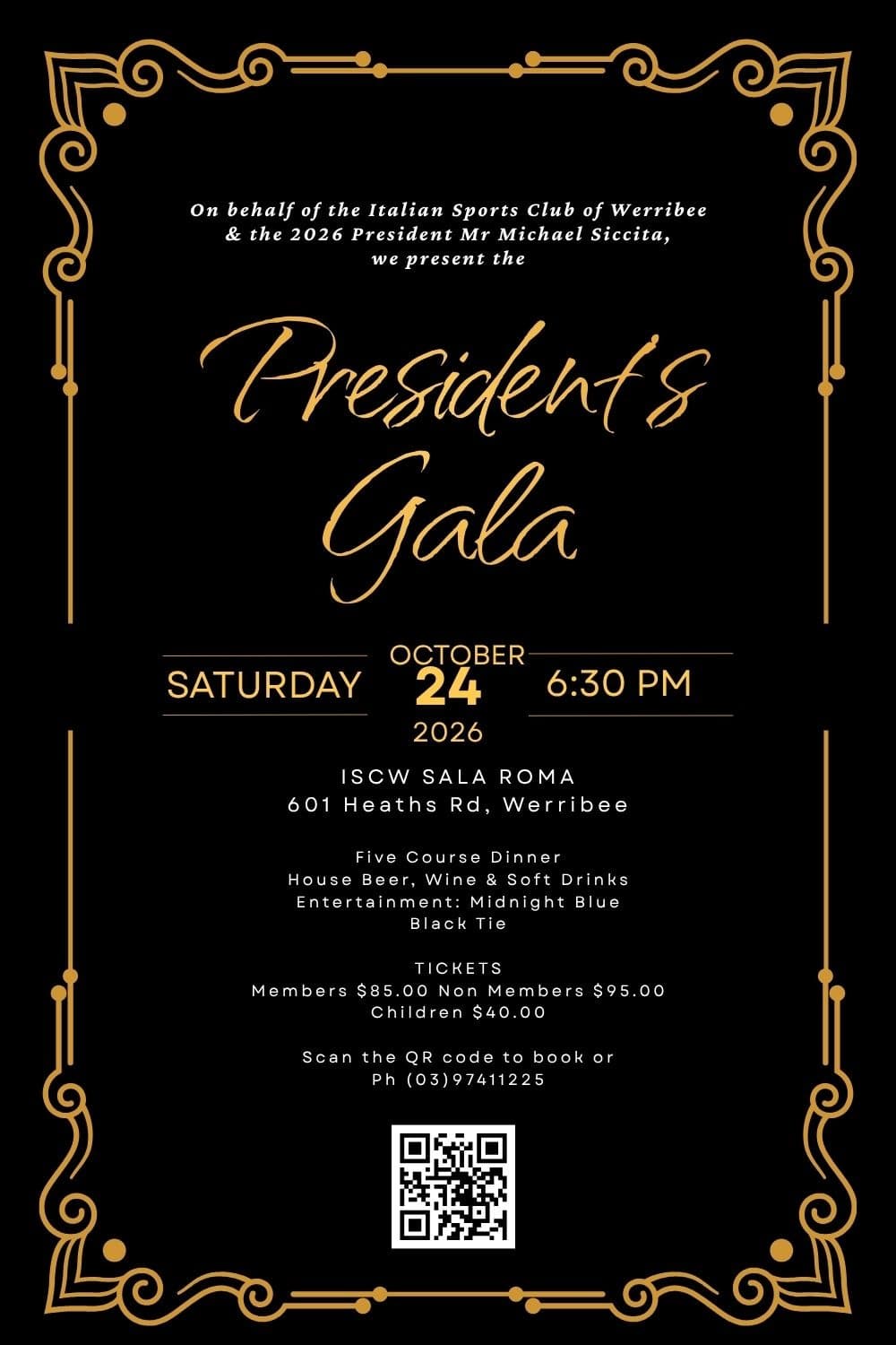 Presidents Gala Ball 2026 event artwork